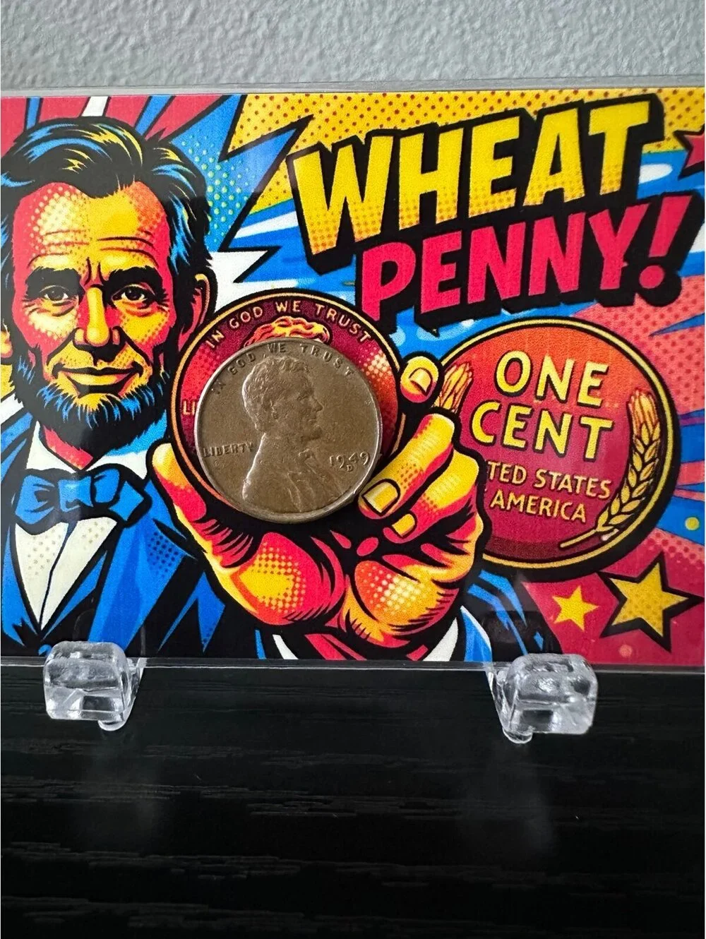 Real Wheat Penny Abraham Lincoln Custom Card Novelty Collectible Gift #5
